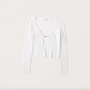 Abercrombie & Fitch | Slim Bar Closure Cardigan – Small (White)
